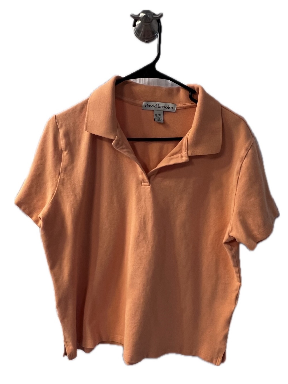 david brooks peach polo shirt